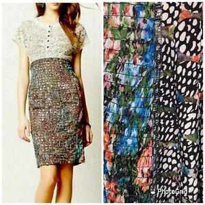 Anthropologie Beguile Byron Lars Lace Sheath Pencil Study Dress Size 0